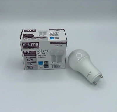 C-Lite - C-A19-A-60W-DIM-27K-GU24-B2 - Lot of 24