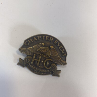 Vintage Harley Davidson HOG Owner Group Vest Pin Great Patina 1993 Chapter Event