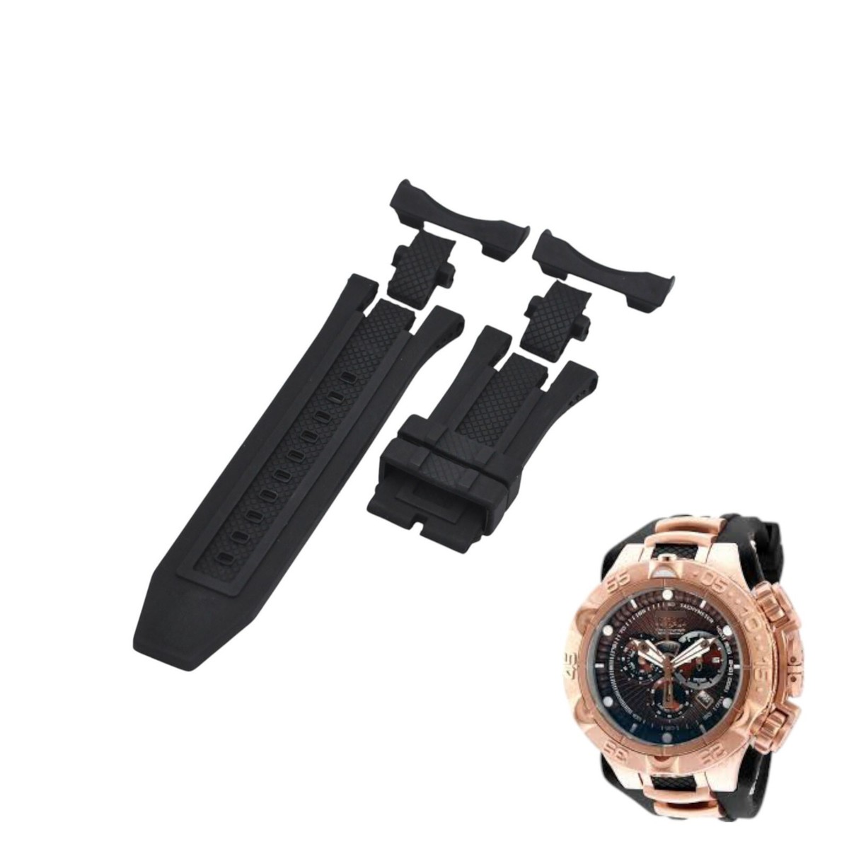 Subaqua 12884 32mm Black Rubber Watch Strap For Invicta | eBay