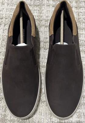ECCO Soft 7 Men's Slip On Leather Sneakers Mocha Cashmere  470194 52343 Sz 42,8 