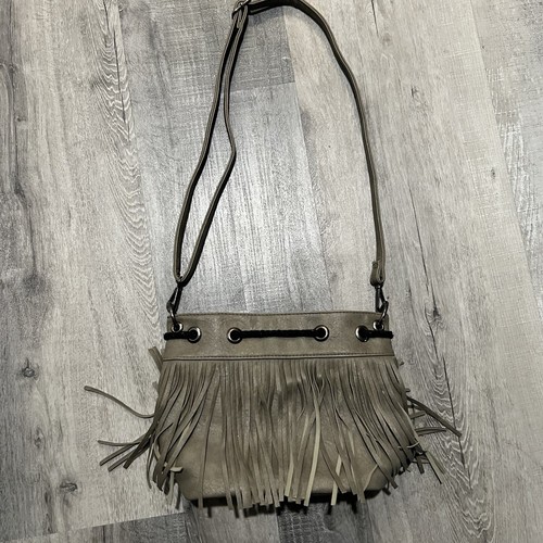 Western Boho Womens Bag Stone Leather Shoulder Black Fringes Hobo Tassel Handbag - Picture 2 of 7