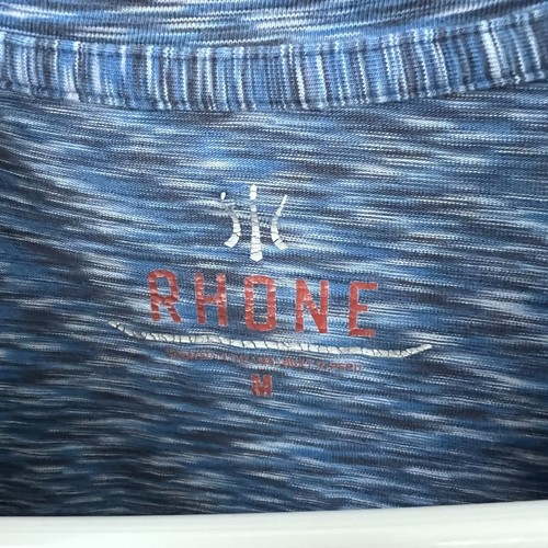 Camisa Rhone Hombre Mediana Azul Tinte Espacial Henley Manga Larga Algodón Pima Rendimiento - Imagen 3 de 13