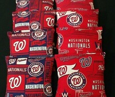 8 CORNHOLE BEAN BAGS made w Washington Nationals fabric ACA Regulation Toss Game