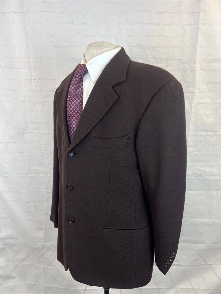 Blazer de lana marrón para hombre Hugo Boss 42S $1,195 Foto 3 de 4