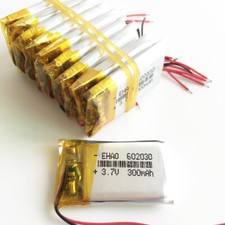 10 x 3.7V 300mAh Lipo Rechargeable Battery For MP3 Bluetooth GPS Recorder 602030