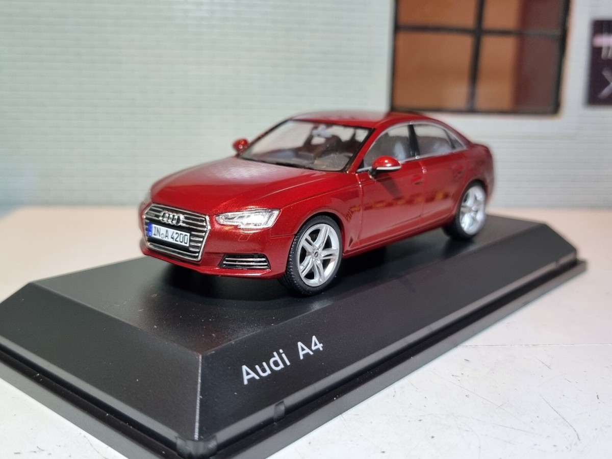 1:43 Audi A4 Dealer Model Red 2016 B9 Diecast Scale Car In Display