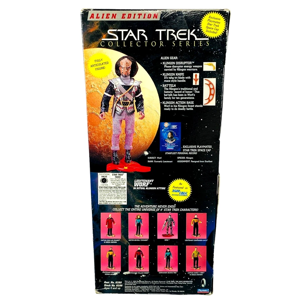 Figura Teniente Worf Klingon Edición Alien 1995 Star Trek Collector Series Foto 4 de 4