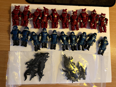 20 Mega Construx Halo BLUE & RED Brutes warrior figures BLOKS UNSC Gungoose LOT