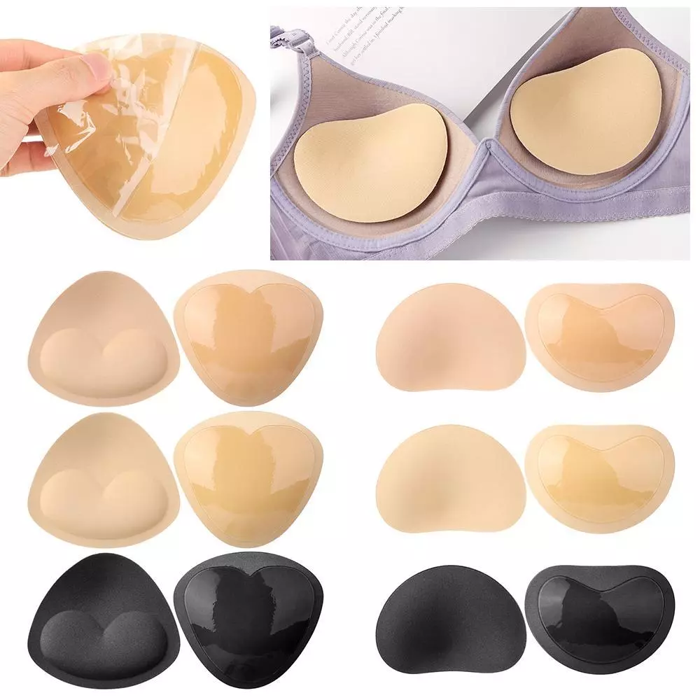 Bikini Breast Enhancer Sticky Bra Cups Silicone Bra Inserts Lift Breast  Pads