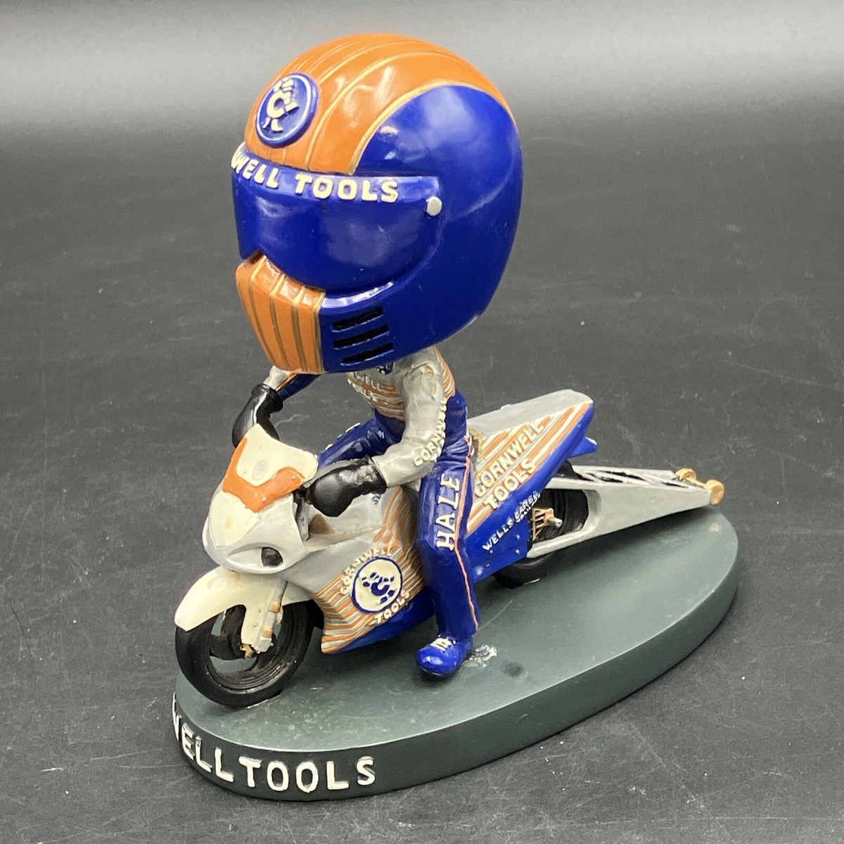 bobblehead motorcycle helmet CORNWELL TOOLS BOBBLEHEAD SUZUKI RACER HALE SUPER DETAILED RARE