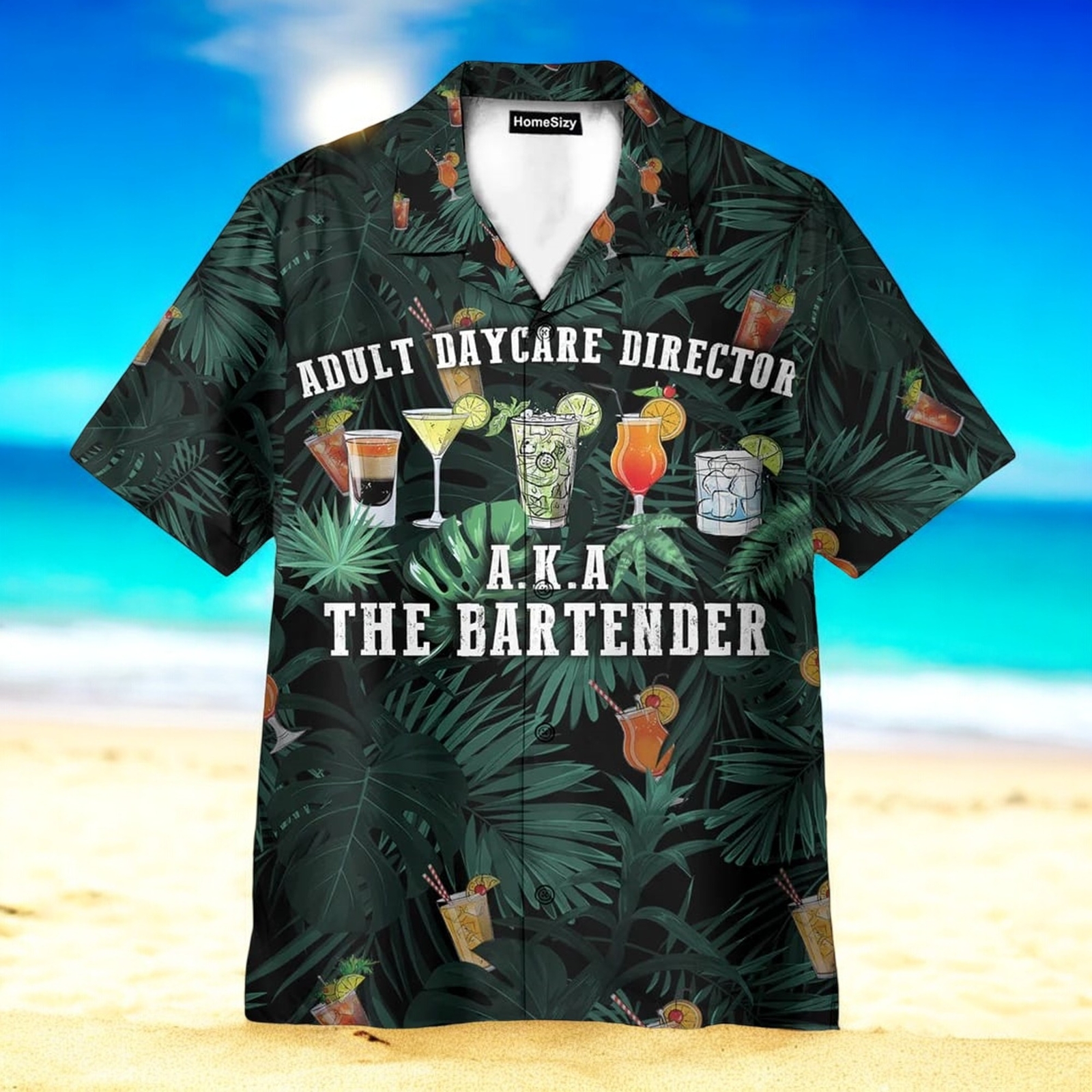 Adult Daycare Director The Bartender Tropical Hawaiian Shirt Design