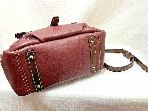Dooney & Bourke Samba Pebbled Leather Dome Satchel Burgundy and Chestnut - Bild 9 von 12
