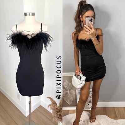 zara black mini dress with rhinestone straps Embellished Bandeau Cowl-Waist Mini Dress in Black - 6