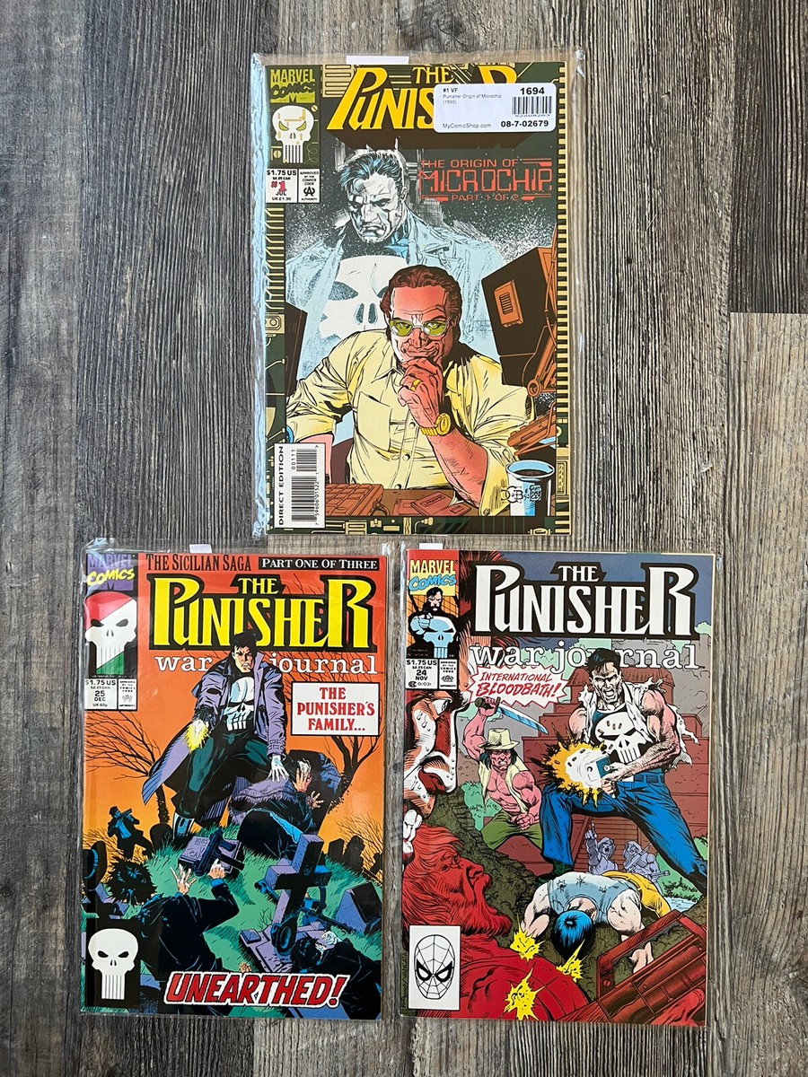 Marvel Punisher Comics War Journal & Origin Of Microchip #s 1, 24