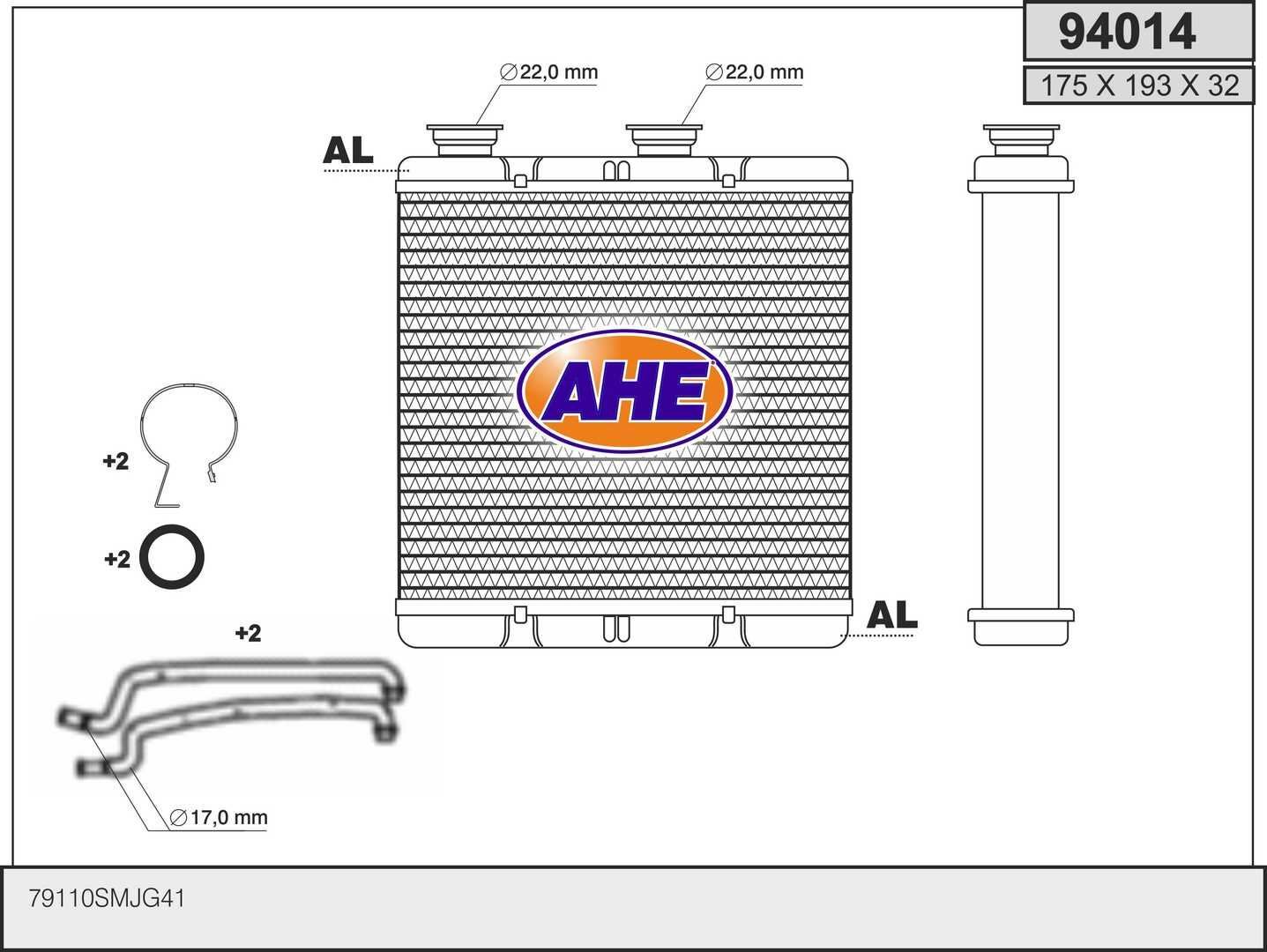 Radiateur de chauffage pour Honda Civic 8 Hatchback motorisations essence et diesel