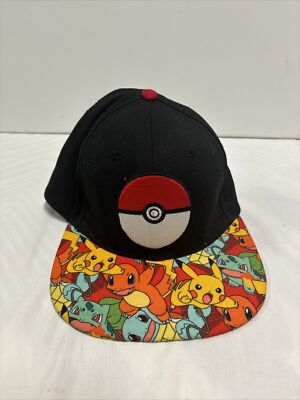 Pokemon Pokeball Snapback Hat Starter Pikachu Charmander