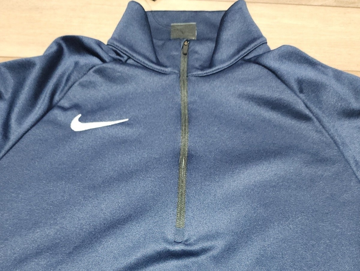 Nike Mens Therma 1/4 Zip Blue Long Sleeve Training Size Medium