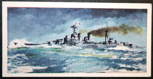 HMS HOOD Royal Navy Battle Cruiser Vintage 1960's Illustrated Card CF15MS