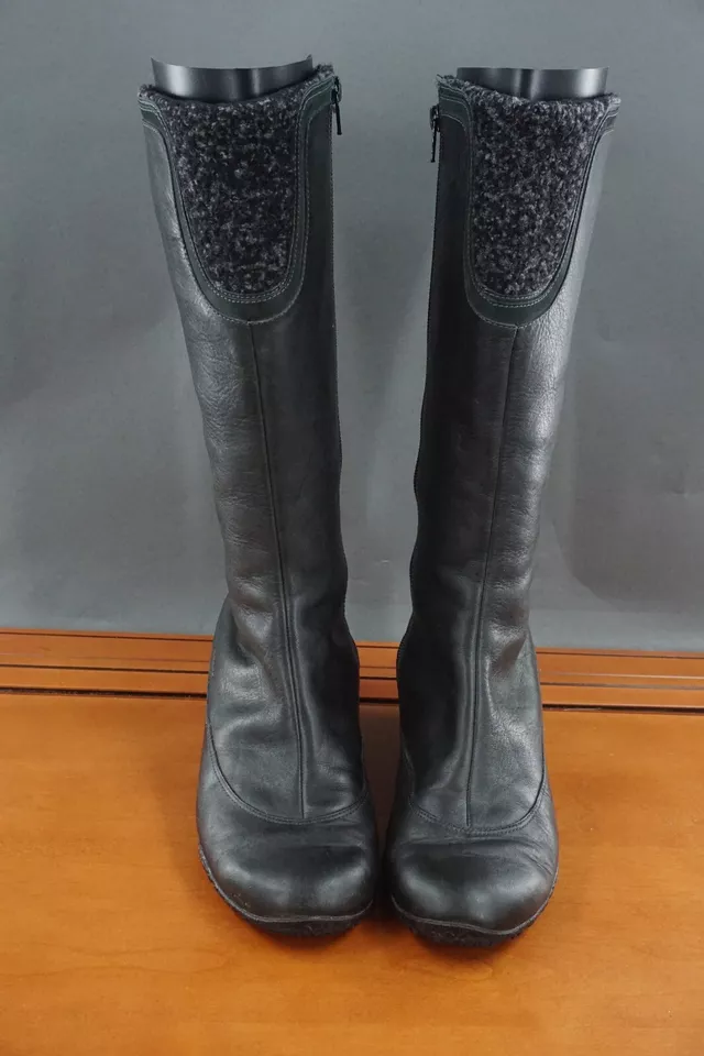 Merrell Larkspur Mujer 9.5 Zapato Cuero Negro Cremallera Hasta la Rodilla Bota de Invierno Foto 2 de 4