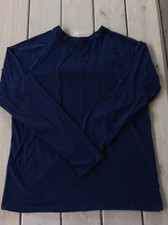Stafford Super Soft Mens L Navy Blue LS Shirt Reg Fit EUC