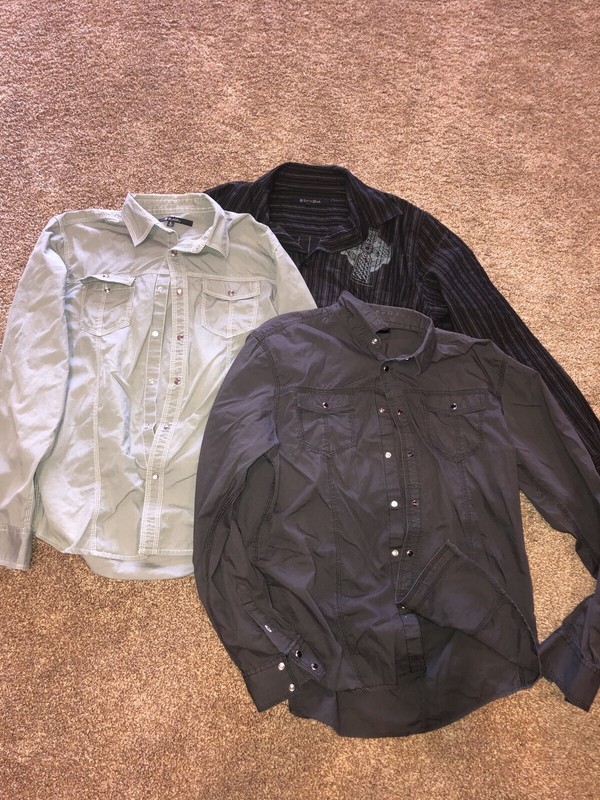 CJ Black Lot Of 3 Men’s Button Up Shirts Used Large