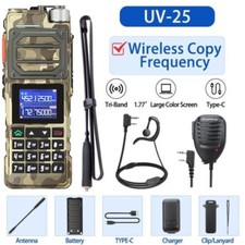 Baofeng UV-25 Walkie Talkies Long Range Tri-power FM Two Way Ham Radios Mic Kit
