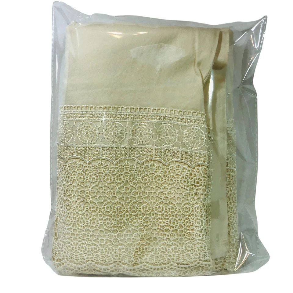 Fundas de almohada Charter Club King beige ganchillo 6 pulgadas algodón satén - Juego de 2 Foto 4 de 4