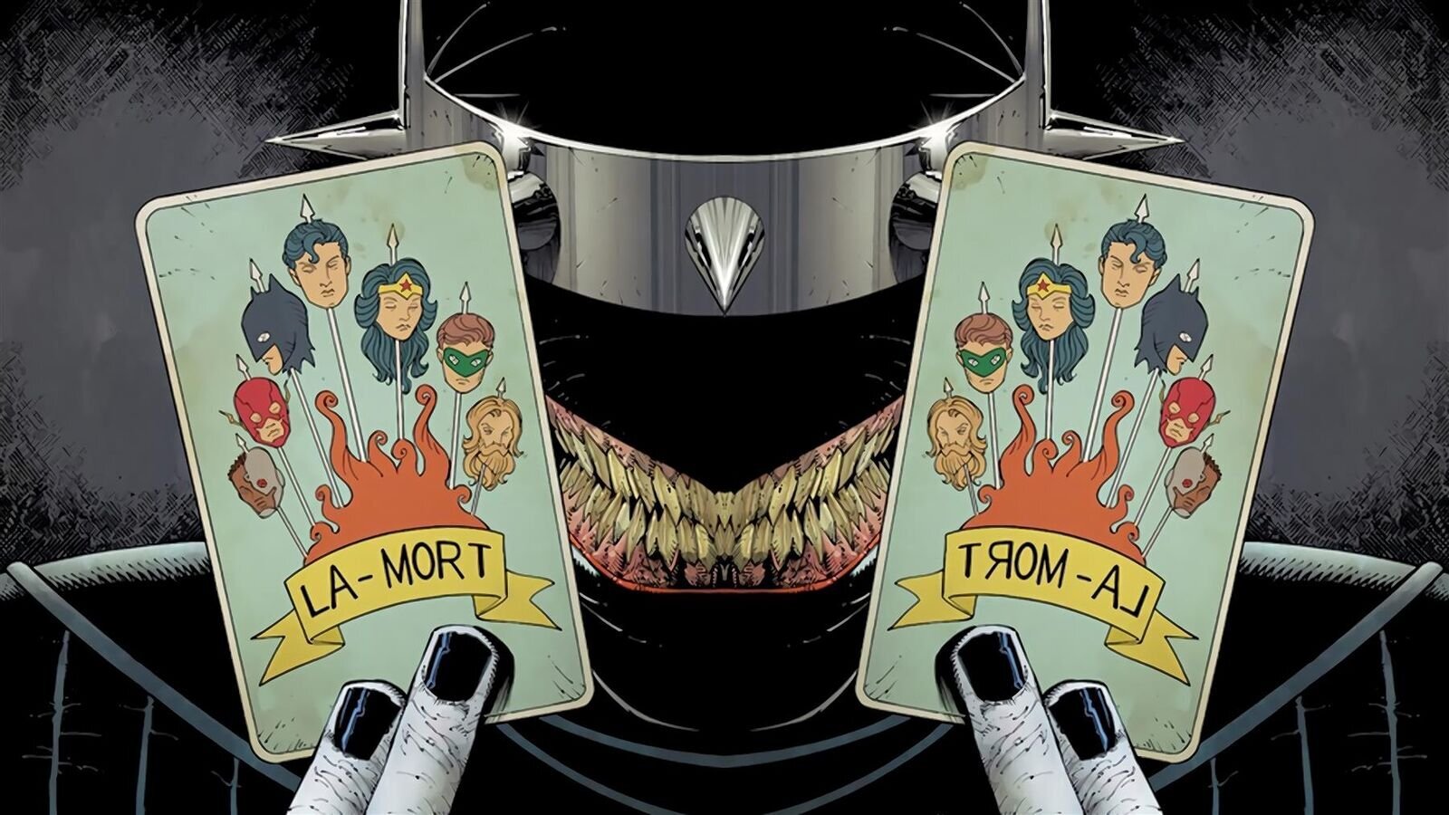 The Batman Who Laughs Card DC  Metal Art Print Comics Poster 8in x 12in Lot Up