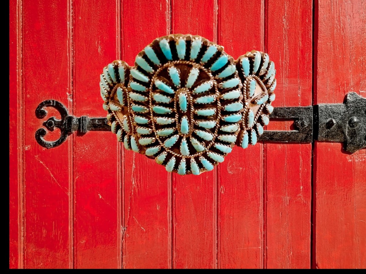 Navajo Ivan Howard Turquoise Silver Petit Point Cuff