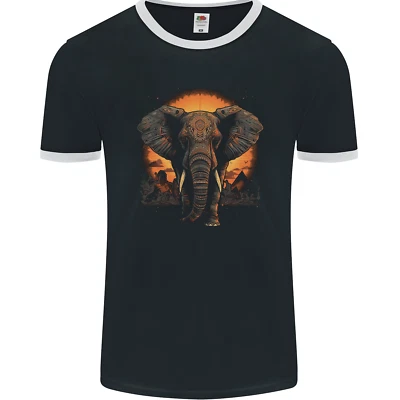 Sunset Tribal Elephant Fantasy Herren Ringer Maglietta FotL - Bild 1 von 2