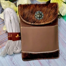 Montana West Western Phone Case Genuine Hair-On Cowhide  Crossbody Wallet Phone 