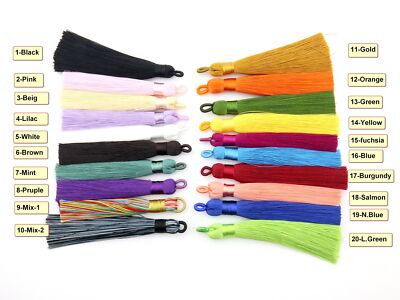 1-Black Color Silky Rayon thread 8 cm tassel for Tasbih Misbaha Mala 750001-1