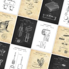 BATHROOM Patent Poster Prints - Vintage Home Decor - A4 A3 A2 - Wall Art Posters