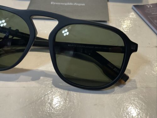 NEU Ermenegildo Zegna EZ 0115 01AR 55-17-145 SCHWARZ POLARISIERTE SONNENBRILLE - Bild 16 von 24