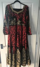 Women's UK12 Embroidered Dress Ball gown Red/Gold