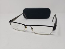 PERRY ELLIS EYEGLASS FRAMES Black Vtg 53-18-140 1/2 Rim Grey/Green NWT PE905A-1