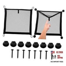 2 Pack Small Cargo Net Pocket Storage Mesh Organizer 15.7x13.8 Inch