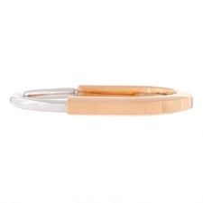 Tiffany  Co. Lock Bangle Bracelet 18K Rose Gold and 18K White Gold