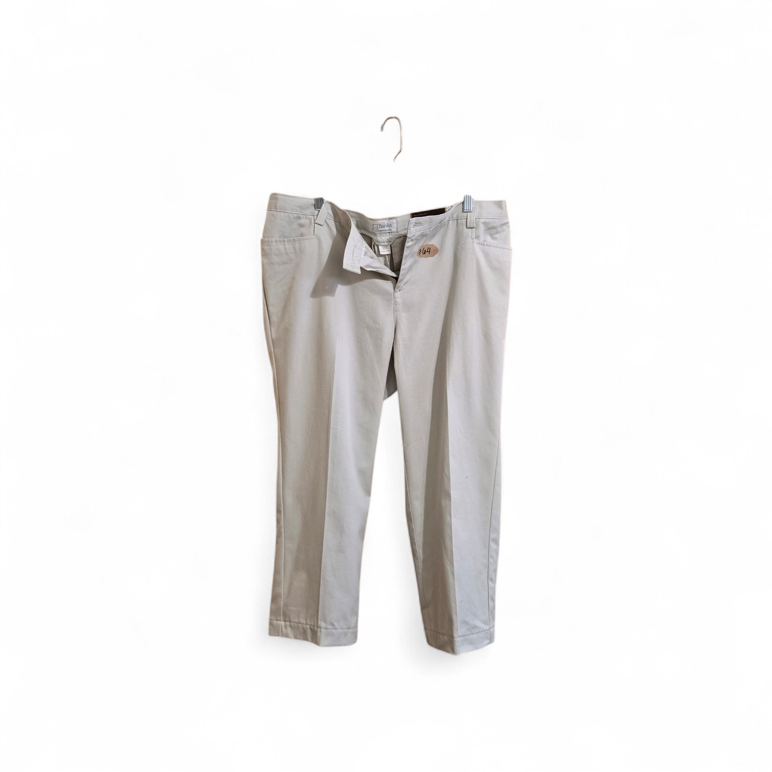 CJ Banks Women's Capri Pants Size 18W Khaki Beige Pockets NWTS