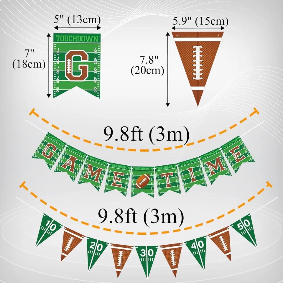 Guirnalda de decoraciones de fiesta de fútbol con temática deportiva Baby Shower bi Foto 2 de 4