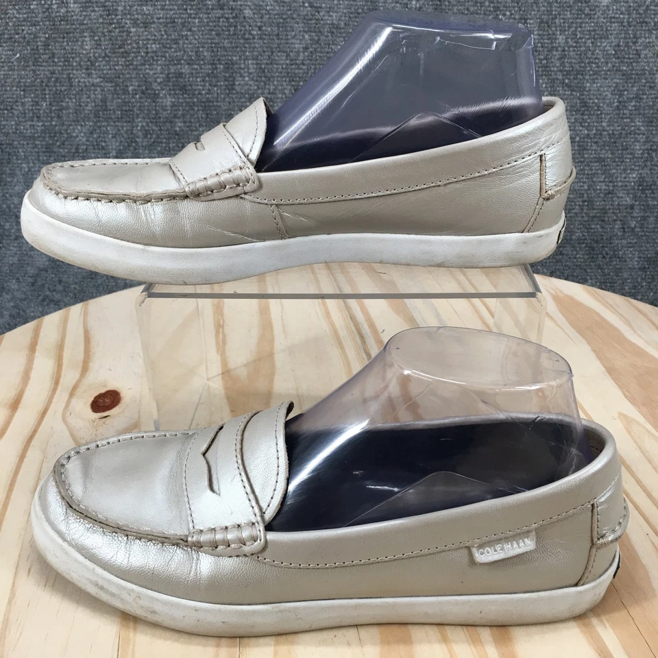 Cole Haan Zapatos Mujer 8 B Grand OS Sin Cordones Penny Mocasín W11061 Beige Metálico Foto 2 de 4