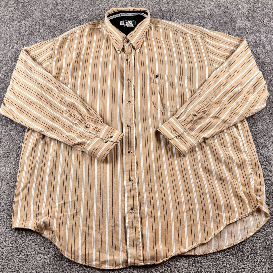 Camisa de Colección DC Cowboy Equipment Para Hombre 2XL Beige Cola Larga Hecha en el Oeste EE. UU. Foto 2 de 4