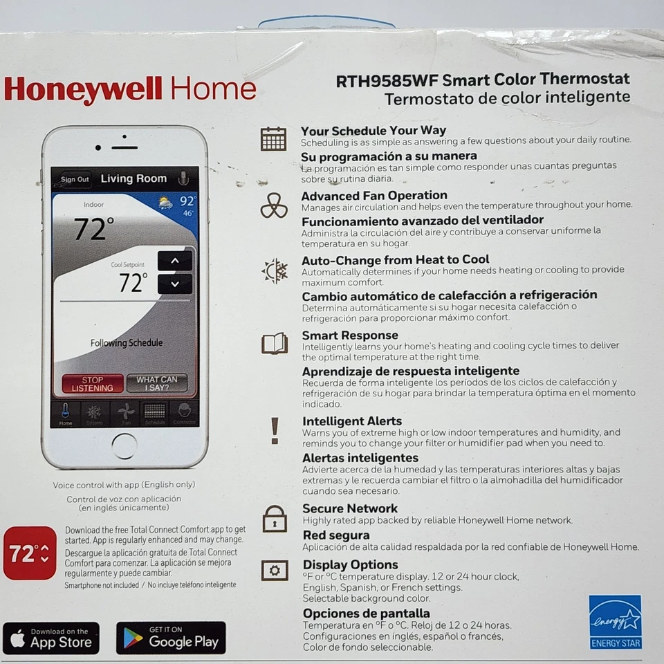 Termostato programável cor inteligente Honeywell RTH9585WF cinza - Imagem 4 de 4