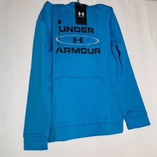 Under Armour Boys Fleece Graphic Hoodie Size YMD Medium Blue 1380007 NWT