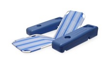Poolmaster Caribbean Heavy-Duty Retro Floating Chaise 1 Pack, Blue Stripe