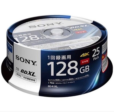 SONY Blu-ray Disc BD-R XL 128GB 4X Speed Printable Disc 25 discs Made in Japan