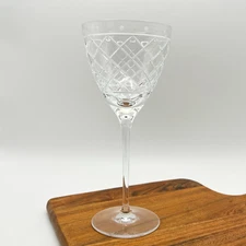 Ralph Lauren Silk Ribbon Wine Glass | Goblet Crystal | Discontinued | Marked RLL