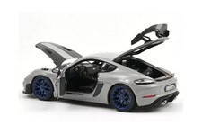 Norev PORSCHE 718 CAYMAN GT4 RS WEISSACH PACKAGE 2023 CHALK/BLUE WHEELS 1/18 New