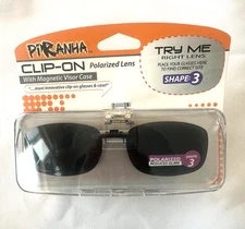 Piranha Polarized ClipOn Sunglasses Designed For Plastic Frames Lens Shape 3