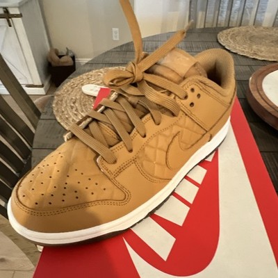 Nike Dunk Low Quilted Wheat Brown Leather Low Top Sneaker DX3374-700 2022
